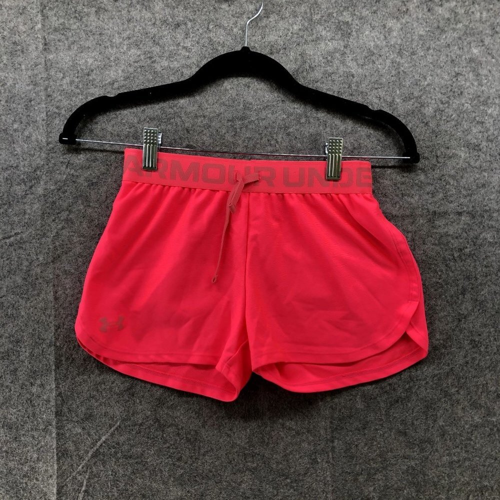Under Armour UA Girls Youth Size M Pink Active Shorts Running Pull On Loose
